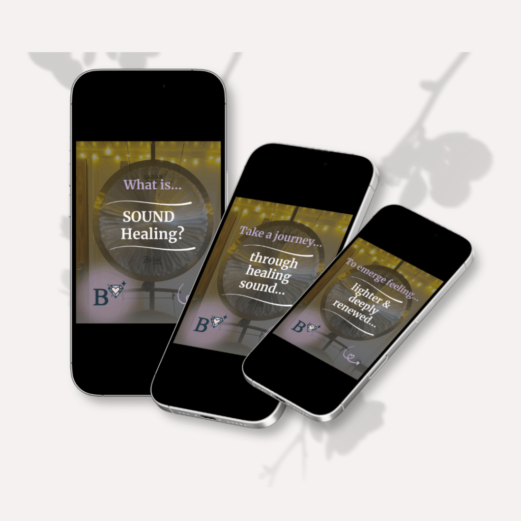image of 3 iphone mockups displaying the first 3 slides of an instagram social media carousel post